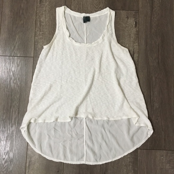 Anthropologie left of center white Paloma tank xs - Picture 3 of 6
